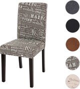 thumbnail of Esszimmerstuhl klassisch und zeitlos | HxBxT 90x43x56cm | Sitzhöhe 45cm | Stoff/Textil | dunkle Beine | Schriftzug Grau | Küchenstuhl Stuhl