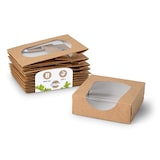 thumbnail of BIOZOYG 250 Stück braune Karton-Schachteln 600ml Geschenkboxen Pralinenschachteln, Kuchenverpackungen, mit Bio-Fenster für Patisserie und Pralinen