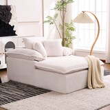 thumbnail of Ergonomischer Sessel 177x122x92 cm aus Cordstoff in Weiß – Komfortables Entspannen, modernes Design, keine Montage erforderlich