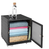 thumbnail of tectake Lot de 2 bains de soleil en rotin et aluminium avec table et housse de protection - noir - 401500