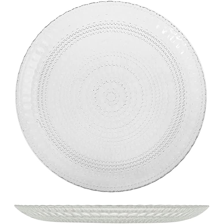 H&H Confezione 6 Piatti Frutta Venere Vetro, Trasparente, Cm 21