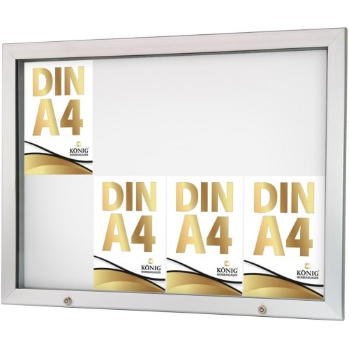 Schaukasten Keitum Economy 8x DIN A4 | Querformat B 931 × H 684mm | wetterfest für innen und aussen | abschließbar | Acrylglas 2mm | Alu-silberfarb