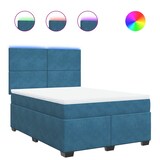 thumbnail of vidaXL Boxspringbett mit Matratze Blau 140x200 cm Samt