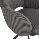 thumbnail of Möbilia Armlehnstuhl | mit 360° Drehfunktion | Cord-Optik | Gestell Metall | B 58 x T 60 x H 84 cm | dunkelgrau – schwarz | 15020020 | Serie STUHL