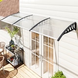 thumbnail of Tejadillo de Protección 303x96 cm Marquesina Exterior para Puertas y Ventanas contra Sol y Lluvia con Soportes de PP y Regleta de Aleación de Aluminio