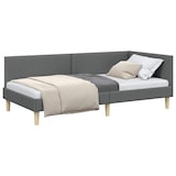 thumbnail of vidaXL Eckbettgestell Dunkelgrau 90 cm x 200 cm Stoff und Sperrholz