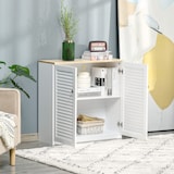 thumbnail of HOMCOM Aparador 2 Portas de Persiana e Prateleira Ajustável 80x30x78,5cm Branco