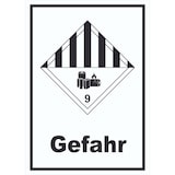 thumbnail of Schild Achtung Lithiumbatterien Gefahr Gefahrgutklasse 9a hochkant A2 (420x594mm)