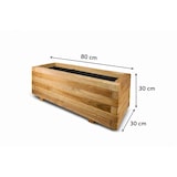 thumbnail of Jardinera rectangular de madera de pino tratada exterior 80x30x30 cm marrón 45 L