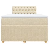 thumbnail of vidaXL Boxspringbett mit Matratze Creme 120x190 cm Stoff