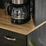 thumbnail of HOMCOM alacena de cocina mueble auxiliar de cocina con 6 puertas cajón encimera abierta y estantes ajustables negro veteado 101x39x180 cm