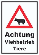 thumbnail of Schild Achtung Viehbetrieb Tiere A1 (594x841mm)