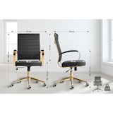 thumbnail of Cadeira de escritório em imitação de pele Havana preto