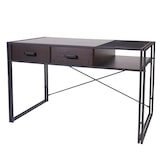 thumbnail of Décoshop26 - Bureau d'ordinateur avec tiroirs et compartiment de rangement design industriel 76x120x70cm brun foncé 04_0001449