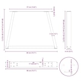 thumbnail of vidaXL Couchtischbeine V-Form 2 Stück Schwarz 40x(30-31,3) cm Stahl