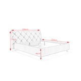 thumbnail of KAWOLA Bett ANNY Polsterbett Kopfteil niedrig Velvet purple 200x200cm