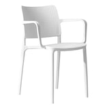 thumbnail of Set van 4 witte kunststof terrasstoelen - Oviala