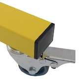 thumbnail of Alu Absperrgitter HWC-B34, Scherengitter Schutzgitter mit Rollen, ausziehbar 110x60-500cm ~ gelb-schwarz