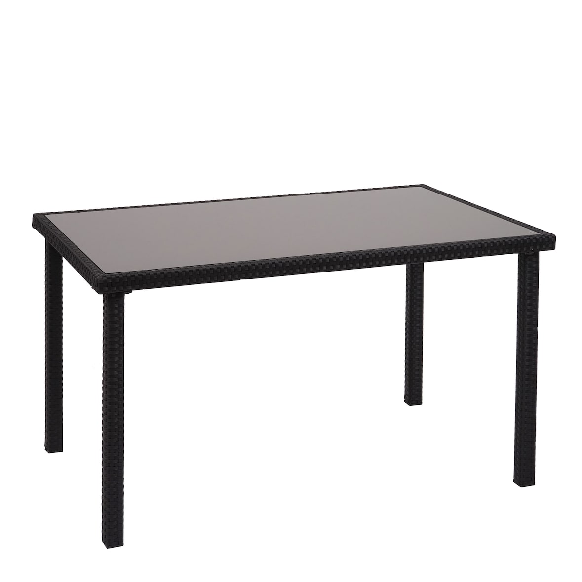 Mesa de poly rattan HWC-G19, mesa de jardín mesa de balcón, 120x75cm ~ negro