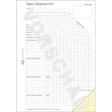 thumbnail of Tages-/Regiebericht, DIN A4, selbstdurchschreibend, weiß, allseitig gelocht, 1 Durchschlag gelb, 2 x 40 Blatt