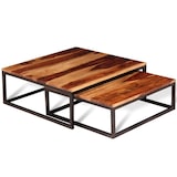 thumbnail of Helloshop26 - Ensemble de table basse gigogne lot de 2 bois massif marron 02_0042112