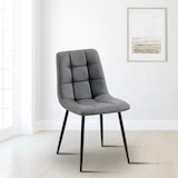 thumbnail of Silla de comedor Antibes tapizada en polipiel Gris oscuro