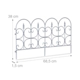 thumbnail of Relaxdays Beetzaun, 6er Set, HxB: je 38 x 68,5 cm, Zierzaun Garten, zum Stecken, Beeteinfassung antik, Kunststoff, grau