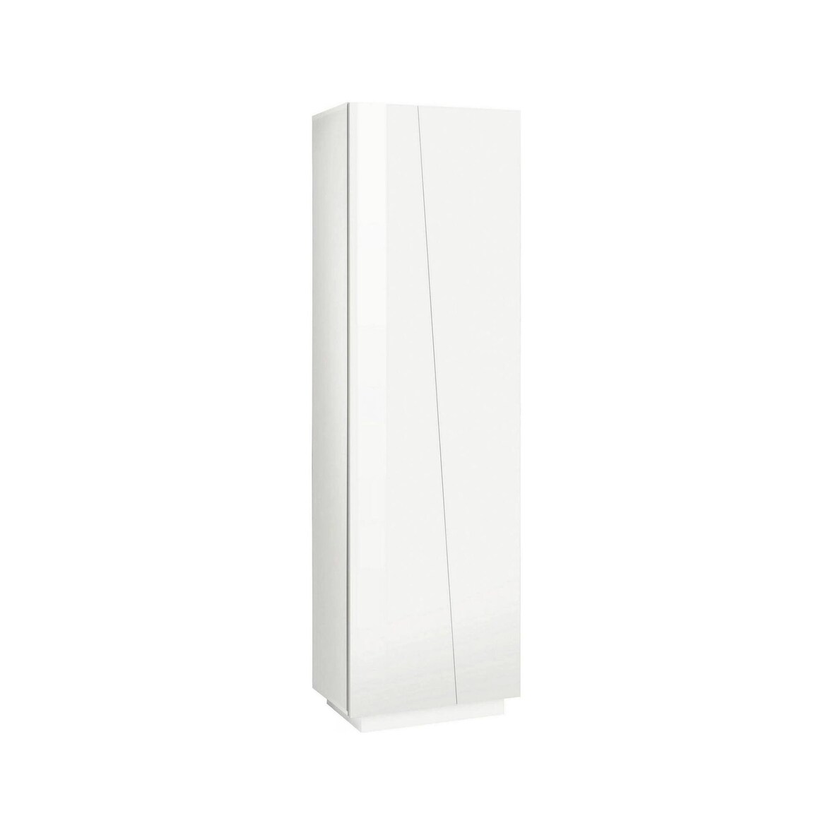 Dmora Armadio multiuso Medea, Portascarpe a 2 ante e 5 ripiani, Mobile multifunzione, 100% Made in Italy, cm 60x38h200, Bianco lucido