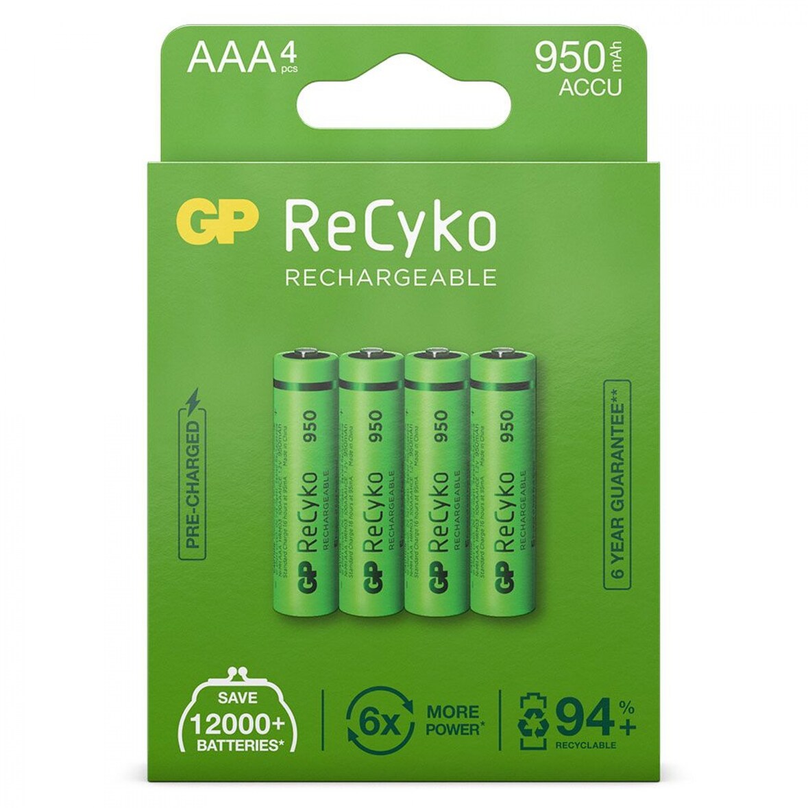 GP NIMH AAA HR03 Akku Typ 1000 950 mAh  4er Pack