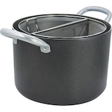 thumbnail of Mamù-Topf mit zwei Griffen und zwei Körben mit Glasdeckel ⌀ 22 cm, hergestellt in Italien aus kratzfestem, antihaftbeschichtetem Aluminium
