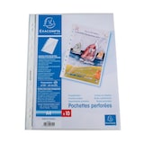 thumbnail of Exacompta 5800E Packung mit 100 Stück Prospekthüllen oben und seitlich geöffnet, glatt und gelocht aus PP 60µ, DIN A4 - Kristall