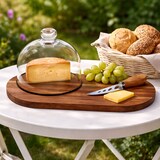 thumbnail of 3tlg Set Brie Käsebrett mit Glas-Glocke & Messer – 278001200