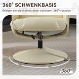 thumbnail of Massagesessel 79.5x75x107 cm mit Liegefunktion, Heizung & Hocker, Relax-Fernsehsessel aus PU-Stoff, 360° Drehung, Beige