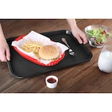 thumbnail of aro Serviertablett, Polypropylen, 34.5 x 26.5 x 2 cm, rechteckig, stapelbar, schwarz, 6 Stück