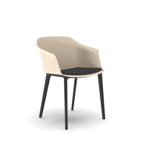 Besucherstuhl ohne Armlehnen Frame, schwarz/creme