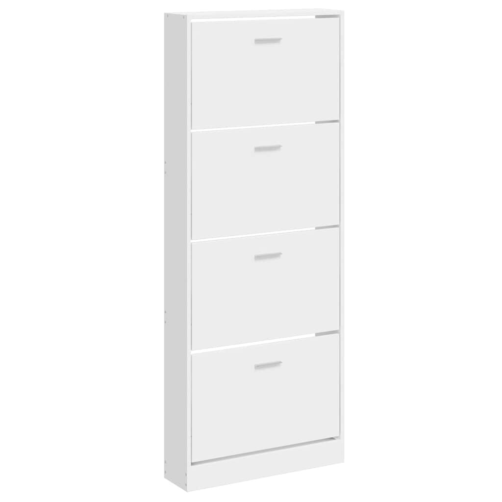 vidaXL Schuhschrank Hochglanz-Weiß 59x17x150 cm Holzwerkstoff