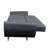 thumbnail of 3er-Sofa HWC-J19, Couch Klappsofa Lounge-Sofa, Schlaffunktion 203cm ~ Stoff/Textil anthrazit