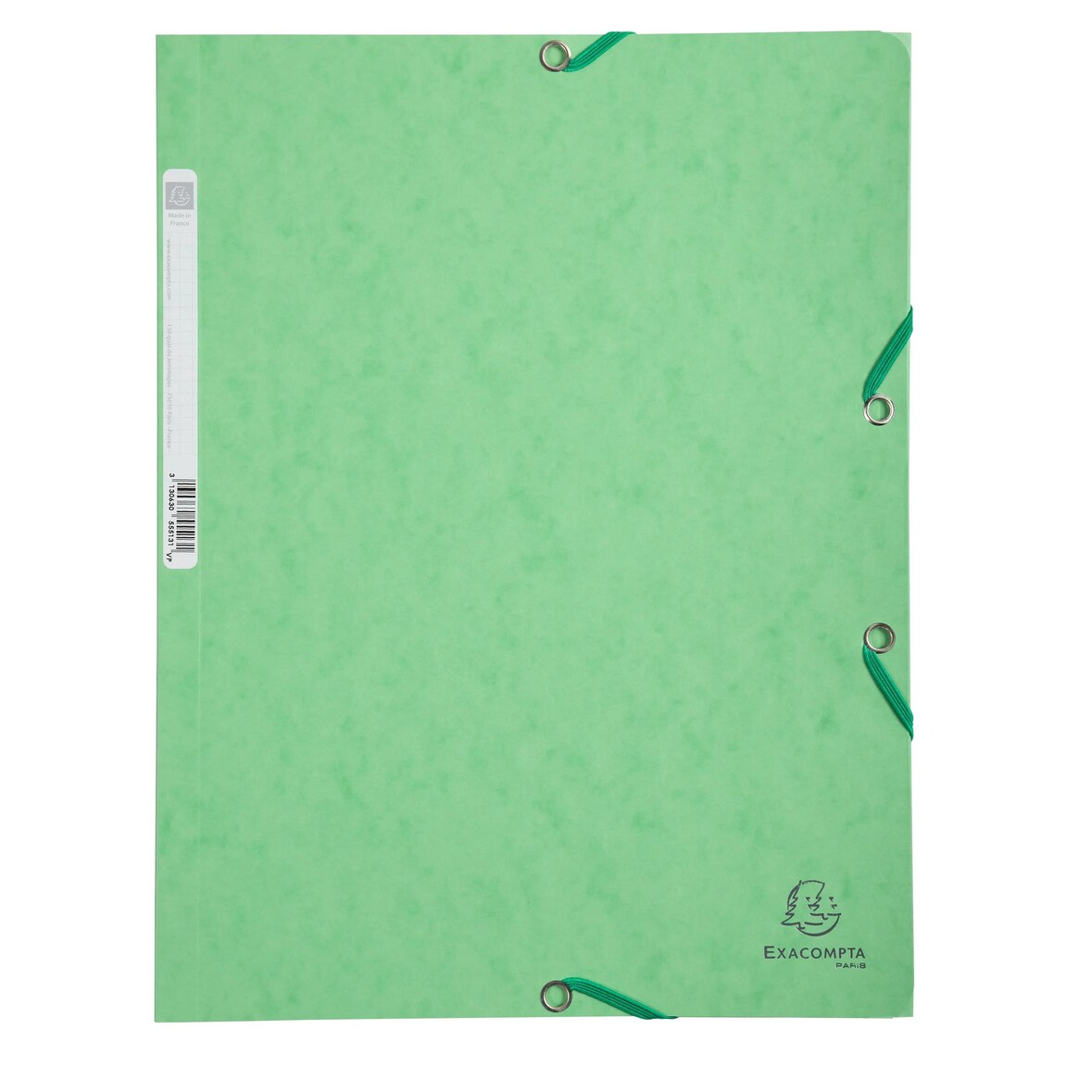 Exacompta 55513E 25x Sammelmappen mit Gummizug und 3 Klappen, Colorspan-Karton 400g/m2, für DIN A4 - grün