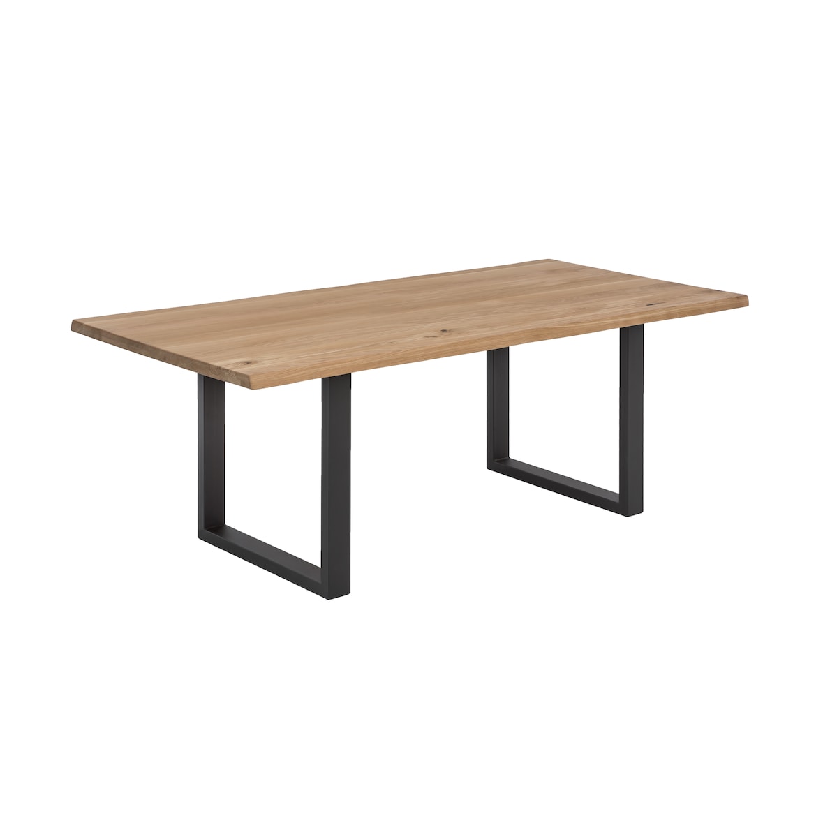 SIT Möbel Baumkante-Esstisch 140x80 cm | Platte Wildeiche natur | Metallgestell antikschwarz | B 140 x T 80 x H 76 cm | 07107-24 |Serie TISCHE&BÄNKE