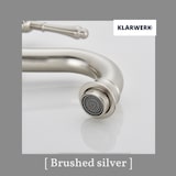 thumbnail of NALA | Grifo de baño alto Vintage Hotel Gastro plateado cepillado | Retro de acero inoxidable premium para fregadero alto|Grifo mezclador 2 conexiones