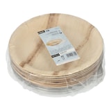 thumbnail of 50 Teller, Palmblatt rund 500 ml Ø 23 cm · 5,3 cm mit rPET Deckel Kombipack