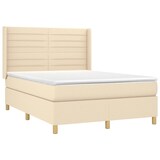 thumbnail of vidaXL Boxspringbett mit Matratze & LED Creme 140x190 cm Stoff