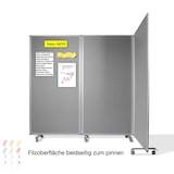 thumbnail of Filz Stellwand - Trennwand 3-teilig  mit Rollen - doppelseitig nutzbar / 180 x 180 cm Grau