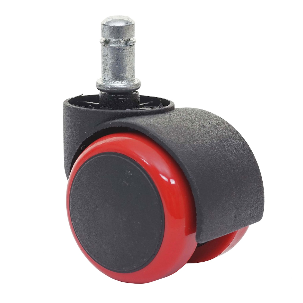 Juego de 5 ruedas rígidas para suelo HWC-H86, ruedas para sillas de oficina, 150kg de capacidad de carga Ø 11mm ~ rojas