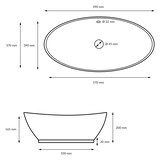 thumbnail of ECD Germany Aufsatzwaschbecken Keramik Weiß 590 × 390 × 200 mm, oval – inkl. Ablaufgarnitur