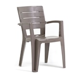 thumbnail of Set de 6 chaises monobloc en polypropylène avec fibre de verre, effet bois, empilables pour extérieur et jardin, bar et restaurant - Anita - Taupe