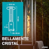 thumbnail of APANA Gasheizer 12,5 kW Bellamente Cristal praktischer Gasheizstrahler für Terrasse Garten Balkon mit Umkippsicherung & Abschaltautomatik in schwarz