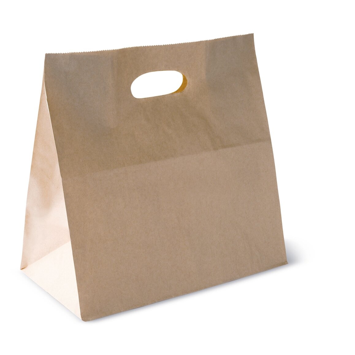 Take-away-Papierbeutel mit Tragegriff, kompostierbar, 280x280x150 mm -  500 Stück