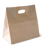 thumbnail of Take-away-Papierbeutel mit Tragegriff, kompostierbar, 280x280x150 mm -  500 Stück