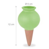 thumbnail of Relaxdays Tonspitzen Bewässerung, 6er Set, Wasserspender für Zimmerpflanzen & Balkonkästen, Gießkegel, terrakotta/grün